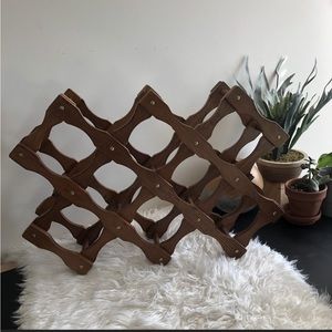 Vintage MCM Wooden Accordion Wine Rack